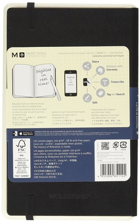 Тефтер Moleskine Dotted Paper Tablet, черен