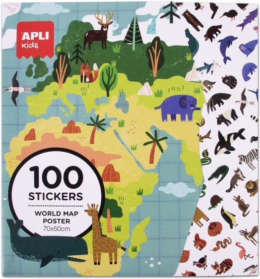 Гигантски постер Apli Kids - Световна карта