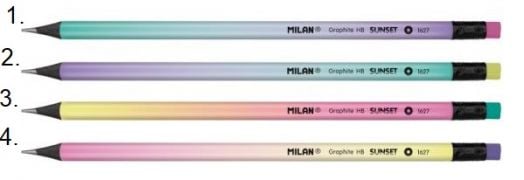 Чернографитен молив Milan Sunset HB, с гумичка