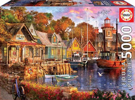 Пъзел Educa: Вечер край пристанището, 5000 части