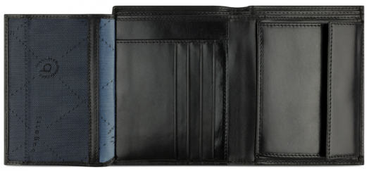 Мъжки вертикален кожен портфейл Bugatti Nobile, черен