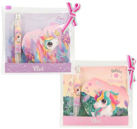 Детски комплект Ylvi - тефтерче с химикалка, Еднорог