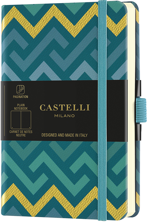 Бележник Castelli Oro Labyrinths, бели листове, 9 х 14 см.