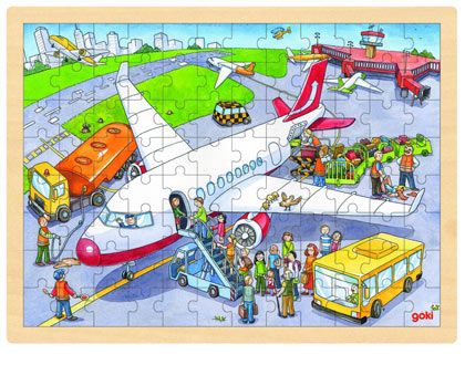 Пъзел Goki, на летището