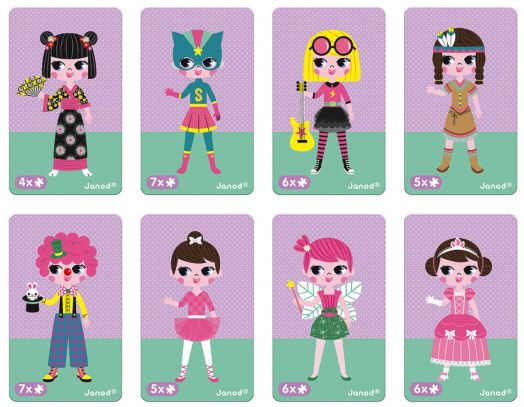 Детска магнитна книга Janod - Момичета с магнитни дрехи