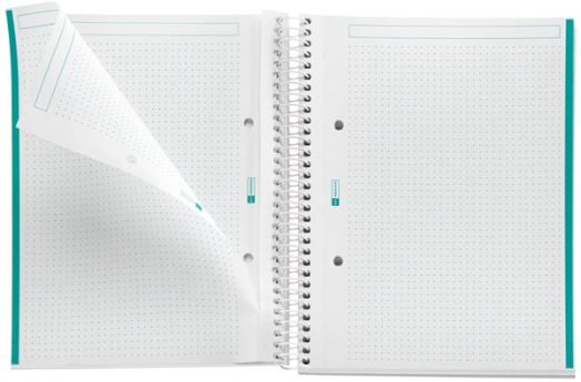 Тетрадка Miquelrius Be Eco A5 със спирала, 80 листа на точки, смарагд