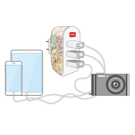 Зарядно с 3 порта Legami - Travel