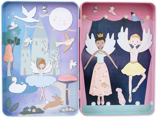 Кутия с магнити Floss & Rock, Magnetic Playtime, Enchanted - Балерини
