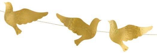 Златен гирлянд PartyDeco - Гълъби