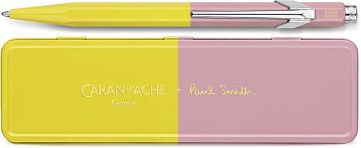 Химикалка Caran d’Ache 849 Paul Smith collection, 4th Edition, жълто-розов цвят