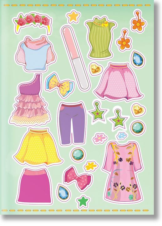 Модни звезди + 120 стикера, момиче с кестенява коса