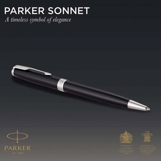 Комплект Parker - Химикалка и ролер Royal Sonnet Black Lacquer CT
