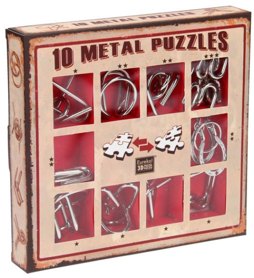 Комплект 3D метални пъзели Eureka, червена кутия