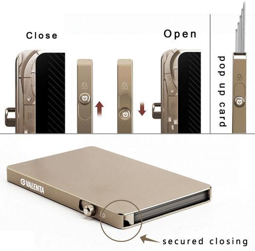 Алуминиев картодържател Valenta MagSafe Titanium Natural