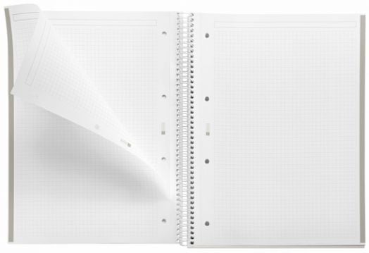 Тетрадка Miquelrius Emotions А4 със спирала, 80 листа на малки квадратчета, сива