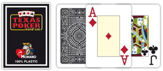 Покер карти Texas Poker 100% Plastic, черни