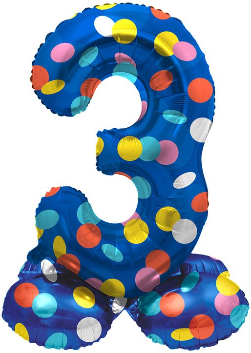 Фолиев балон Folat - Цифра 3, цветни точки