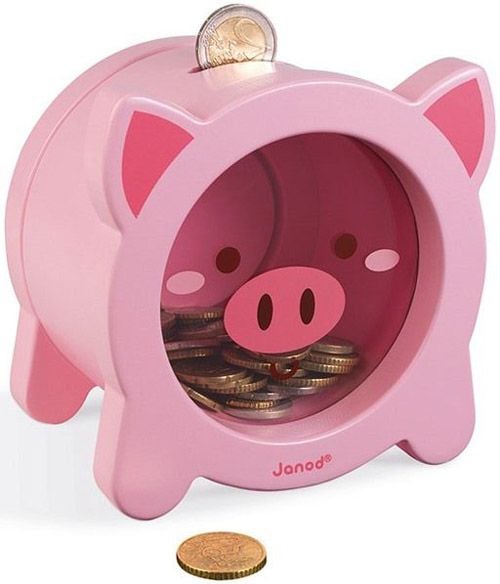 Дървена касичка Janod - Прасенце