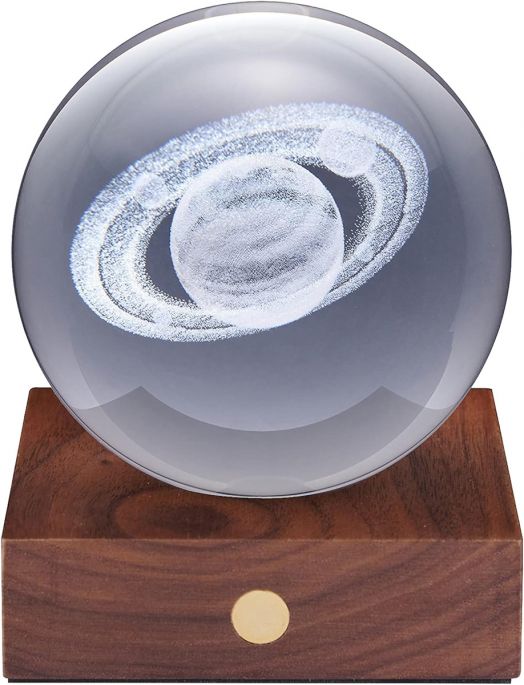 Нощна лампа Gingko Amber Crystal Light Saturn