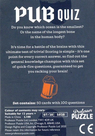 Игра Professor Puzzle: Mini Pocket Pub Quiz