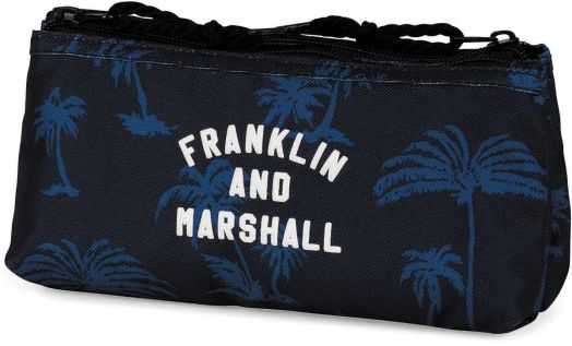 Двоен ученически несесер Franklin and Marshall, размер 21 x 10 x 6 см. - син цвят