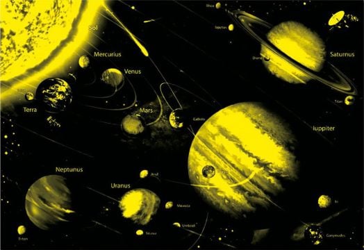 Неонов пъзел Educa: Слънчевата система, 1000 части