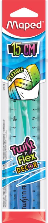 Гъвкава ученическа линийка Maped Twist'n Flex - Decor, 15 см.