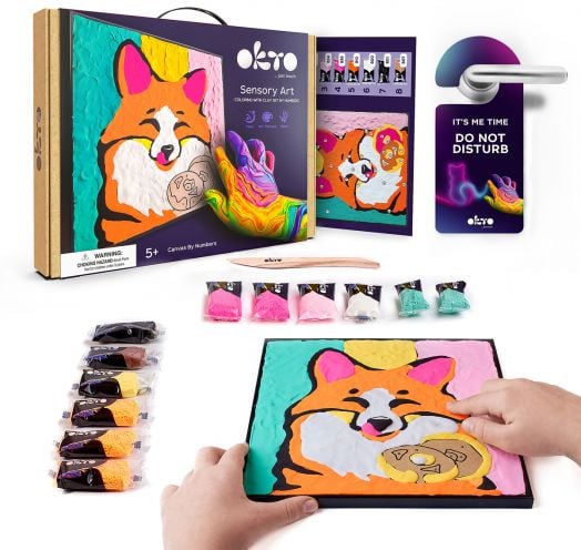 Творчески комплект Okto - Рисуване по номера с лек моделин - Лисица