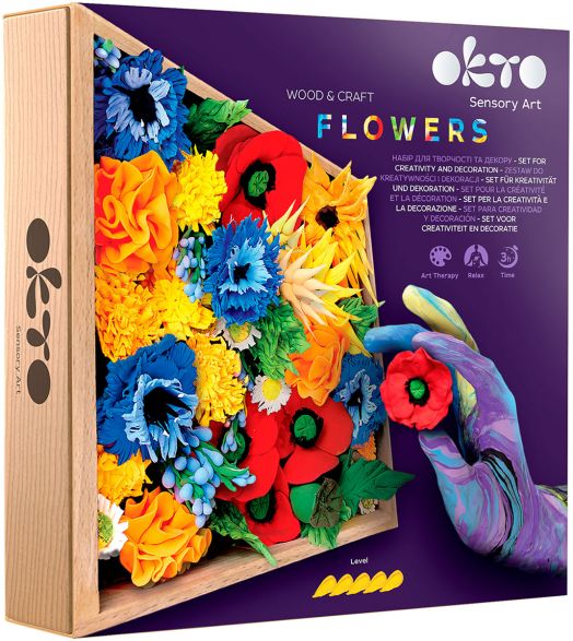 Творчески комплект Okto - Декорация с лек моделин - цветя 