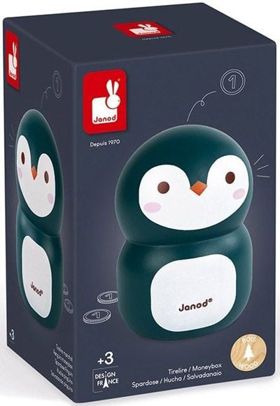 Дървена касичка Janod - Пингвин