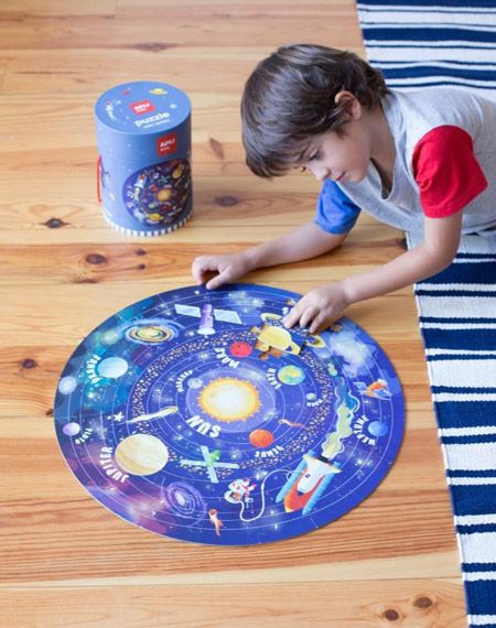 Кръгъл пъзел Apli Kids - Слънчевата система, 48 части