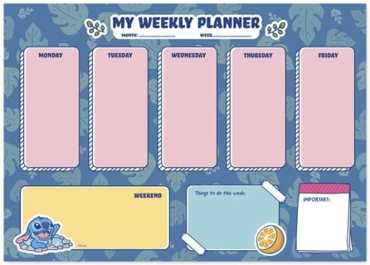 Седмичен планер Grupo Erik Stitch