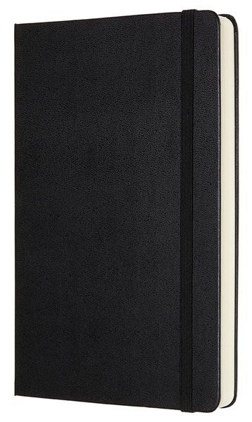 Черен тефтер Moleskine Classic Notebook Plain Expanded Version Black с твърди корици и бели нелинирани листа