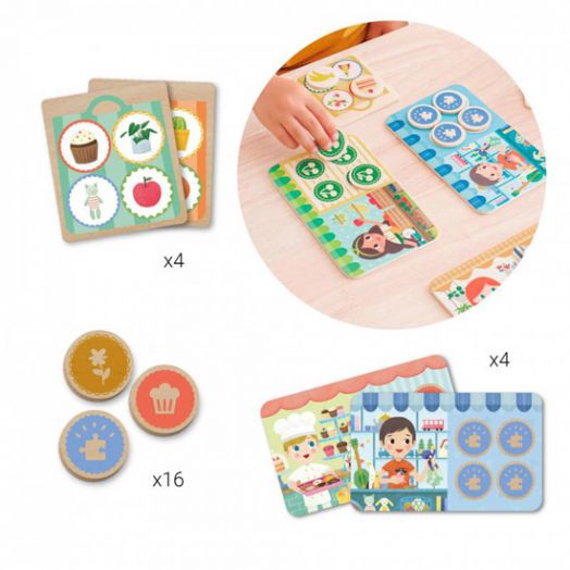 Дървена мемори игра Apli Kids - Пазаруване