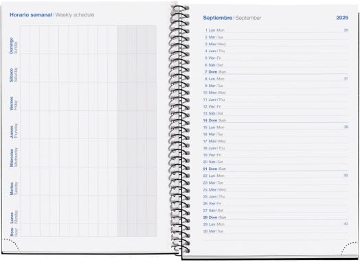 Тефтер - органайзер Miquelrius Love от септември 2025 до юни 2026 г., ден на страница