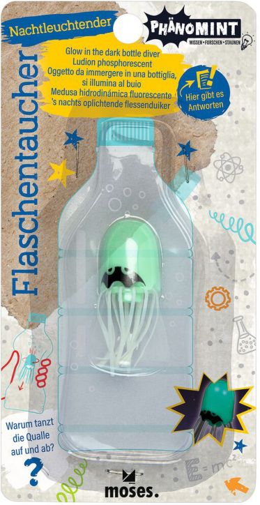 Плуваща медуза в бутилка - Moses - Glow in the dark