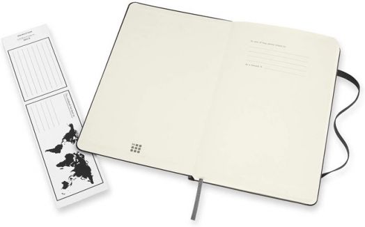 Класически черен тефтер Moleskine с твърди корици, комбинирани страници