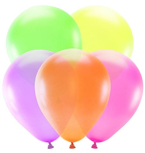 Комплект неонови балони PartyDeco, 5 бр.