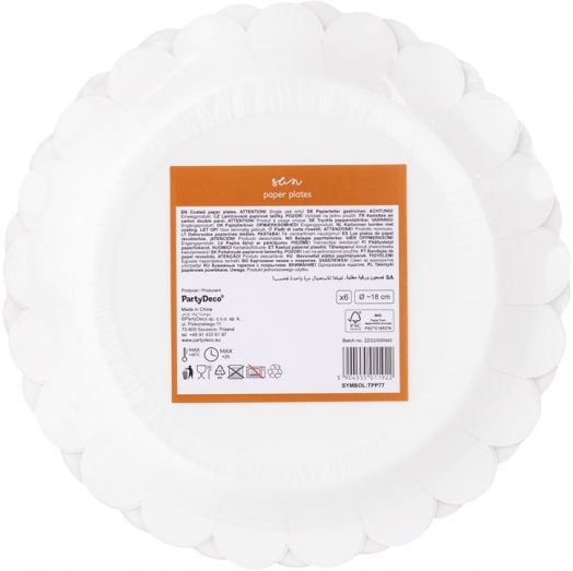 Чинийки PartyDeco - Слънце, 6 бр.