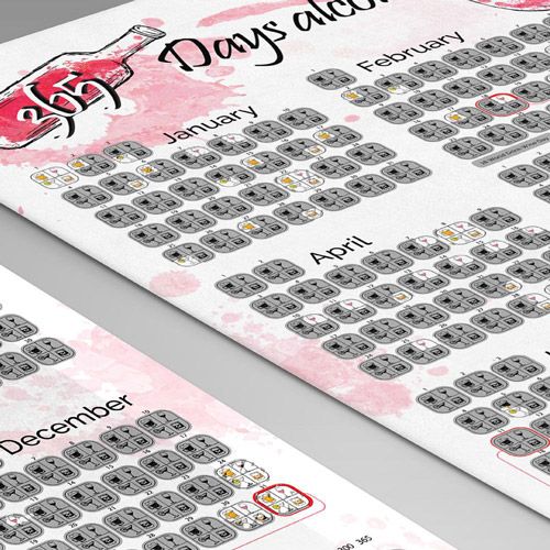 Алкохолен скреч постер: 365 дни алкохол