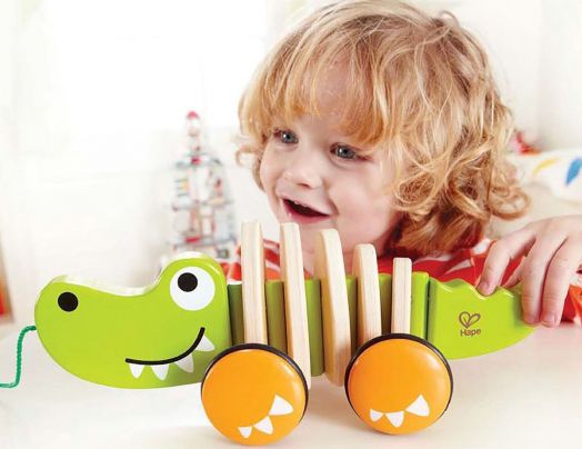 Играчка за дърпане Hape - Крокодил