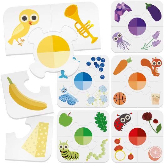 Образователен пъзел Headu - Кой цвят с какво съвпада