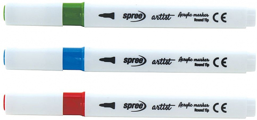 Акрилни маркери Spree Artist - 36 цвята + 2 контурни маркера, в кутия