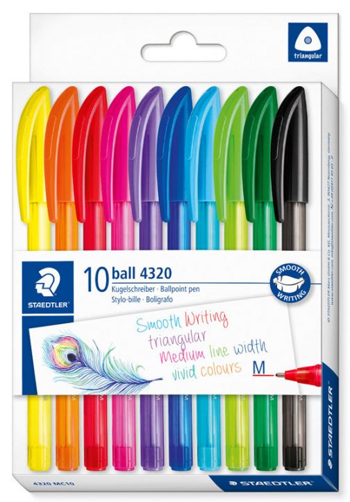 Комплект разноцветни химикалки Staedtler, 10 бр.