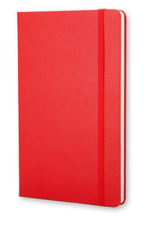 Джобен червен тефтер Moleskine с твърди корици, страници на квадратчета