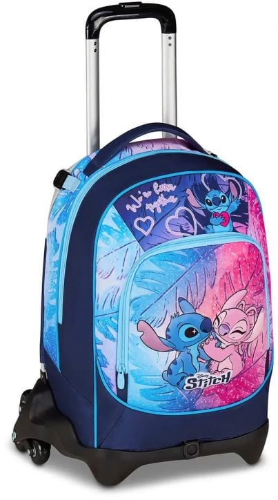 Ученическа раница на колела Seven Lilo & Stitch и телескопична дръжка