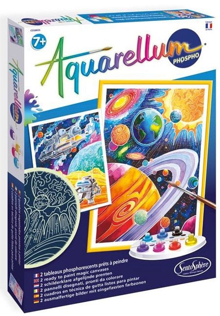 Фосфоресциращ комплект за оцветяване с акварелни бои - Космос