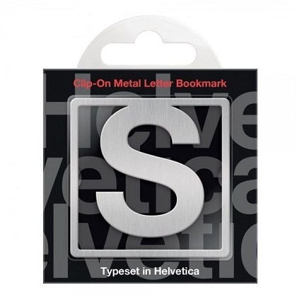 Метален книгоразделител Helvetica - Буква S