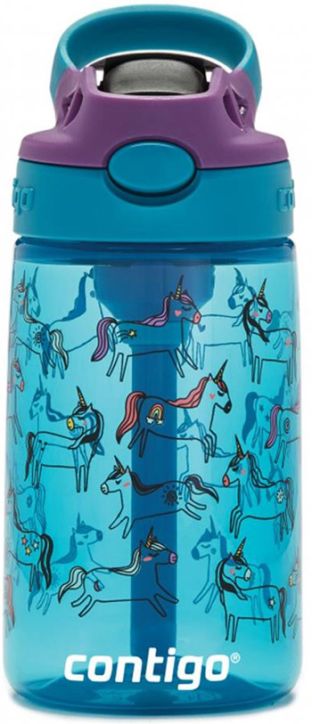 Детска бутилка за вода Contigo Gizmo Flip с еднорози, 420 мл.