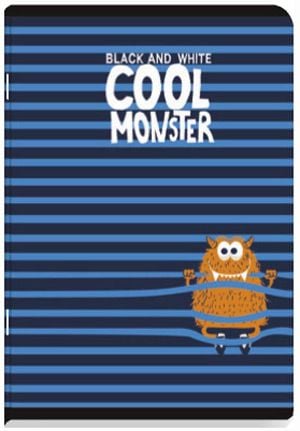 Тетрадка Black & White Boy A5, 24 листа - тесни и широки редове